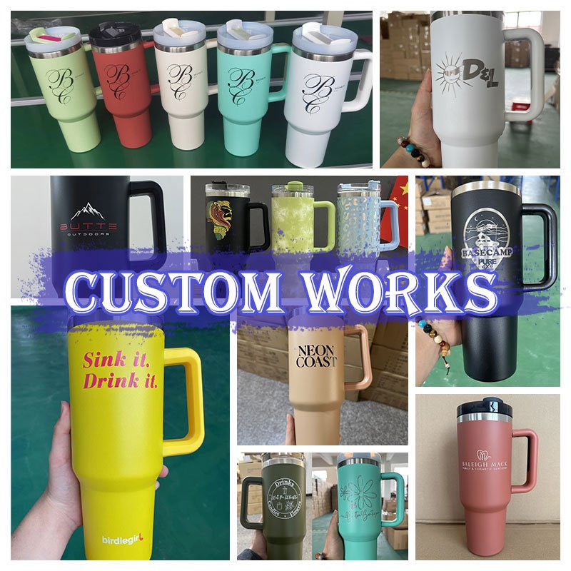 2024 Factory Best Hot Selling Stainless steel insulated tumbler Custom Logo Travel Mug 30oz 40oz Tumbler With Handle And Straw