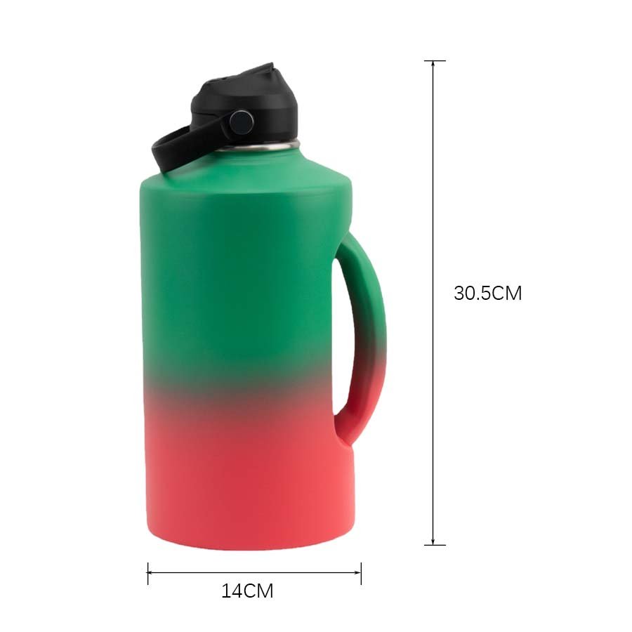 LeMuna 2.2L Stainless Steel Sports Water Flask with Straw Lid , 304 Stainless Steel Double Walled Thermos Bottle with Customized