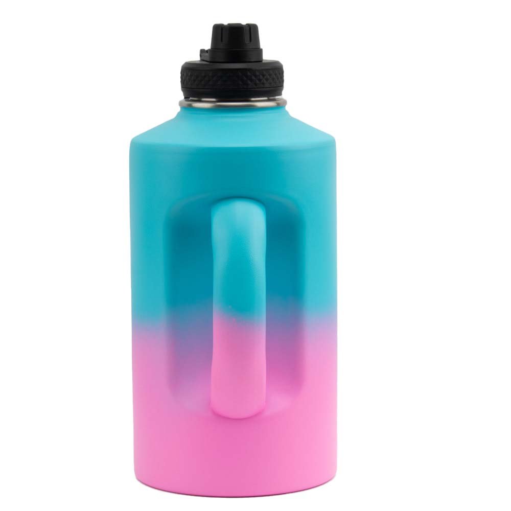 LeMuna 2.2L Stainless Steel Sports Water Flask with Straw Lid , 304 Stainless Steel Double Walled Thermos Bottle with Customized
