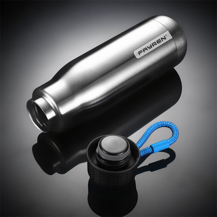 FAYREN Vacuum Flask Thermoses with Rope Portable Double Wall 304 Stainless Steel Water Bottle Minimalist Outdoor Sports