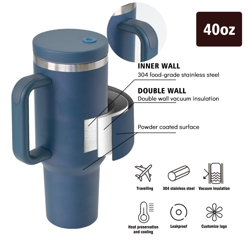 Custom H3.0 metal tumbler cup stainless steel double wall vacuum travel coffee mug gradient 40 oz 40oz tumbler with