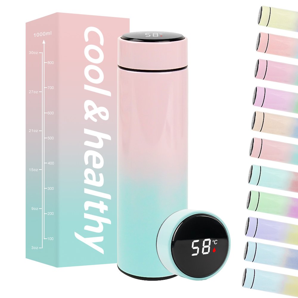 flasks vacuum Digital 500 ml Vacuum Flasks LED Temperature Display Stainless Steel termo Smart Water Bottles