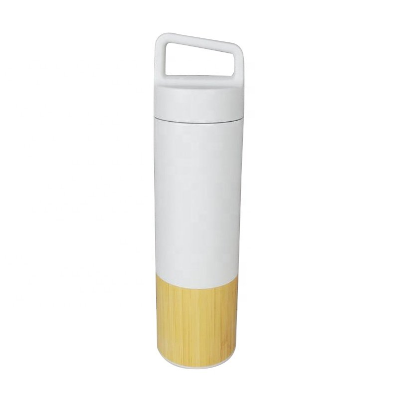 2022 novel design natural eco bamboo tea filter thermos water bottle products custom logo
