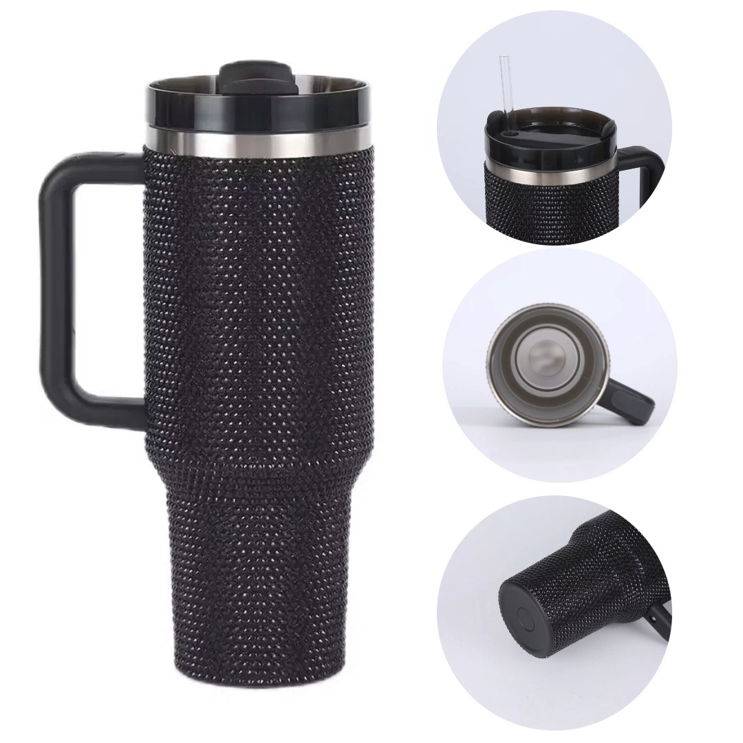 Diamond Water Bottle Rhinestone 40oz Tumbler Bling Cup Vacuum Flask Diamond Glitter Thermoses for Women Water Bottle