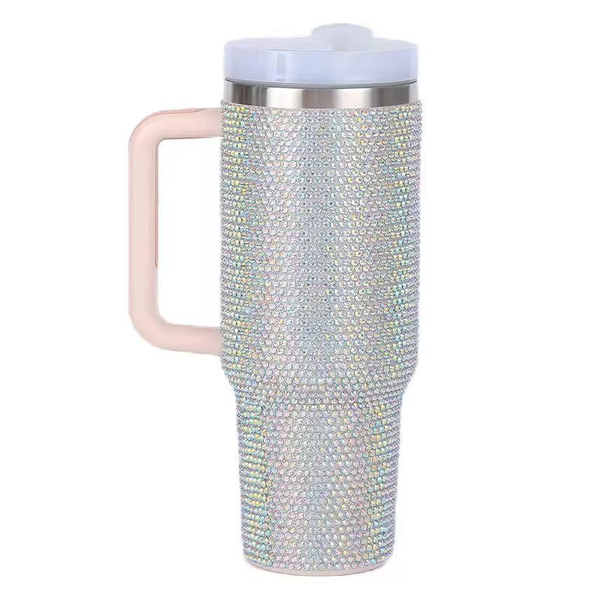 Diamond Water Bottle Rhinestone 40oz Tumbler Bling Cup Vacuum Flask Diamond Glitter Thermoses for Women Water Bottle