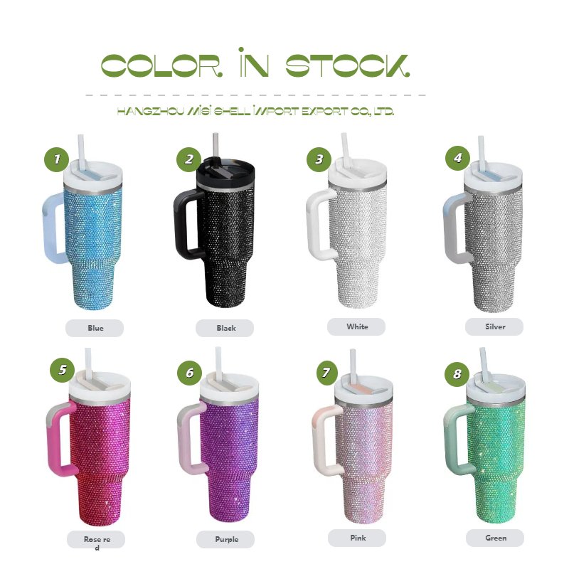 Diamond Water Bottle Rhinestone 40oz Tumbler Bling Cup Vacuum Flask Diamond Glitter Thermoses for Women Water Bottle