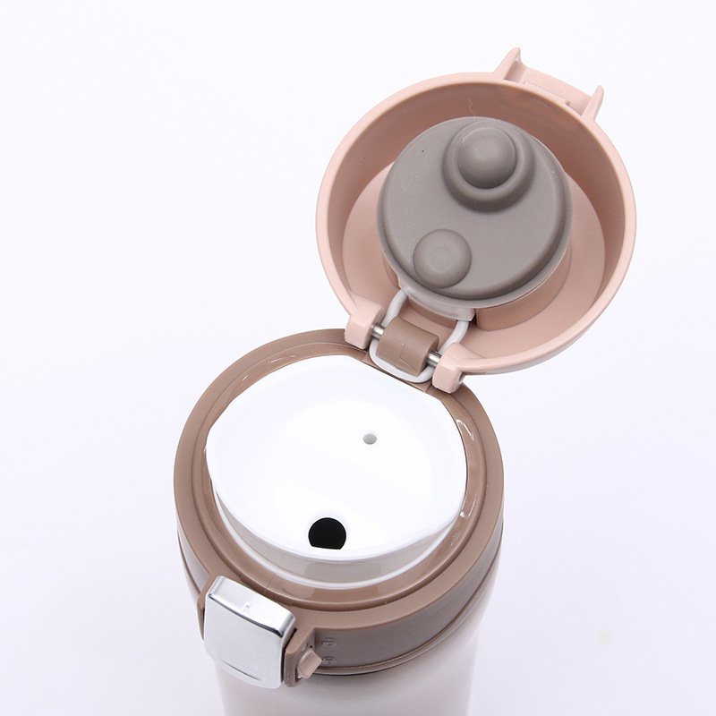 450ml Stainless Steel Thermal Bottle Double Wall Insulated Vacuum Flask BPA Free Leak Proof Water Bottle Slip Lid