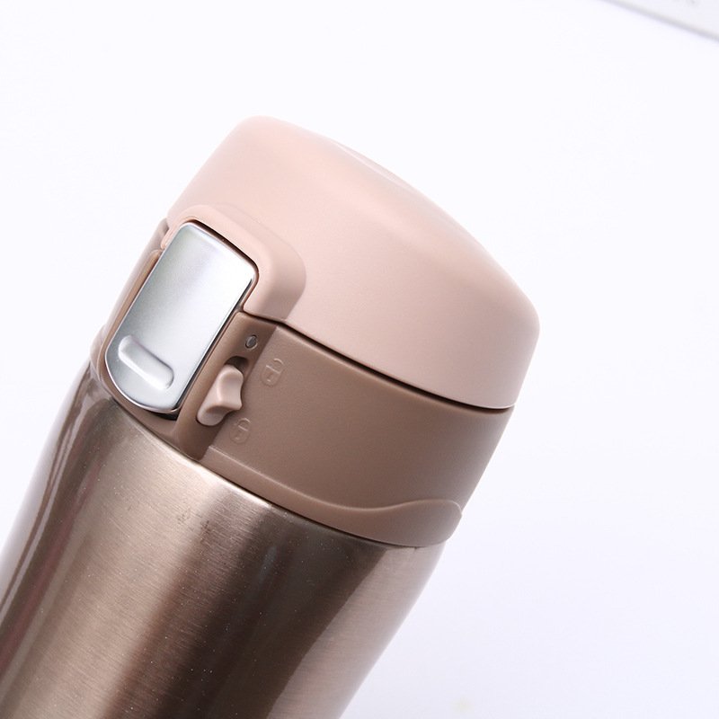 450ml Stainless Steel Thermal Bottle Double Wall Insulated Vacuum Flask BPA Free Leak Proof Water Bottle Slip Lid
