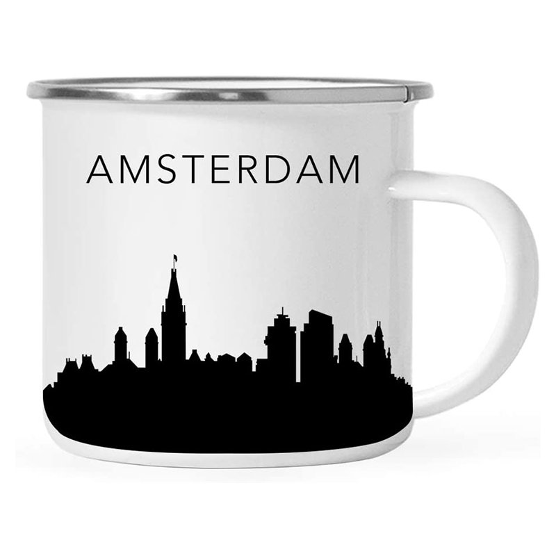 Rolled Edge Drinkware Enamel Mug Customise Colour Enamel Mugs for Coffee