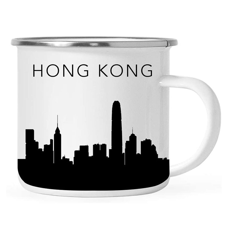 Rolled Edge Drinkware Enamel Mug Customise Colour Enamel Mugs for Coffee