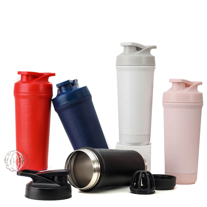 Hot Selling Bpa Free Double Wall Stainless Steel Vacuum Insulated Flask Gym Protein Shaker Water bottle With Removable Bottom