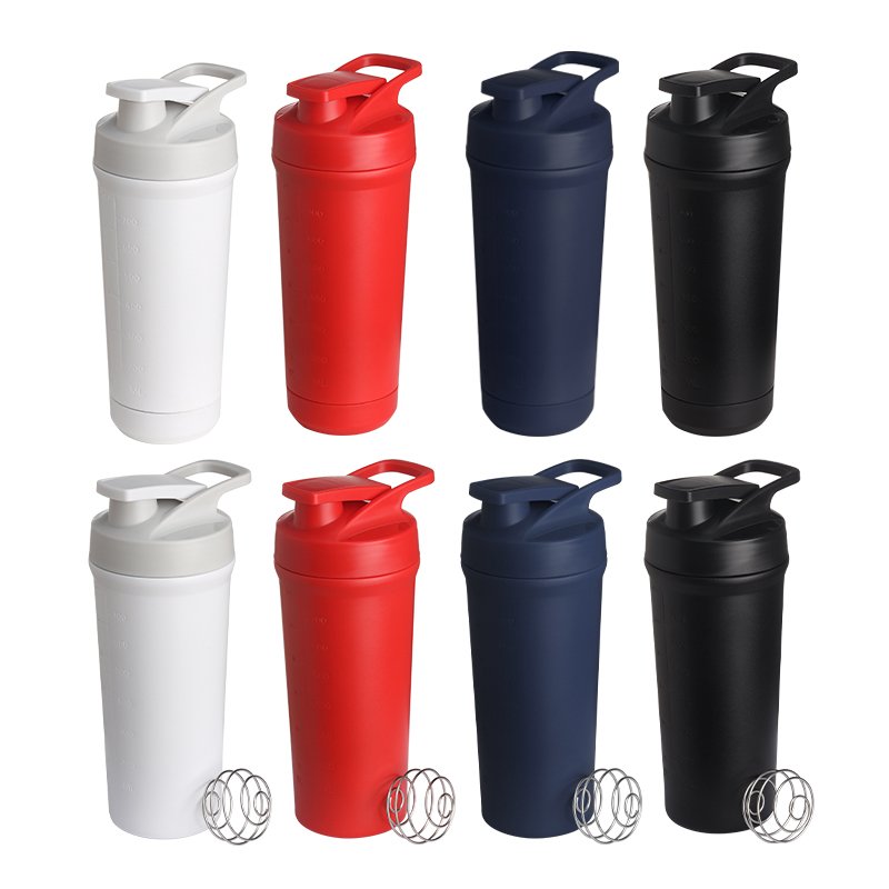 Hot Selling Bpa Free Double Wall Stainless Steel Vacuum Insulated Flask Gym Protein Shaker Water bottle With Removable Bottom