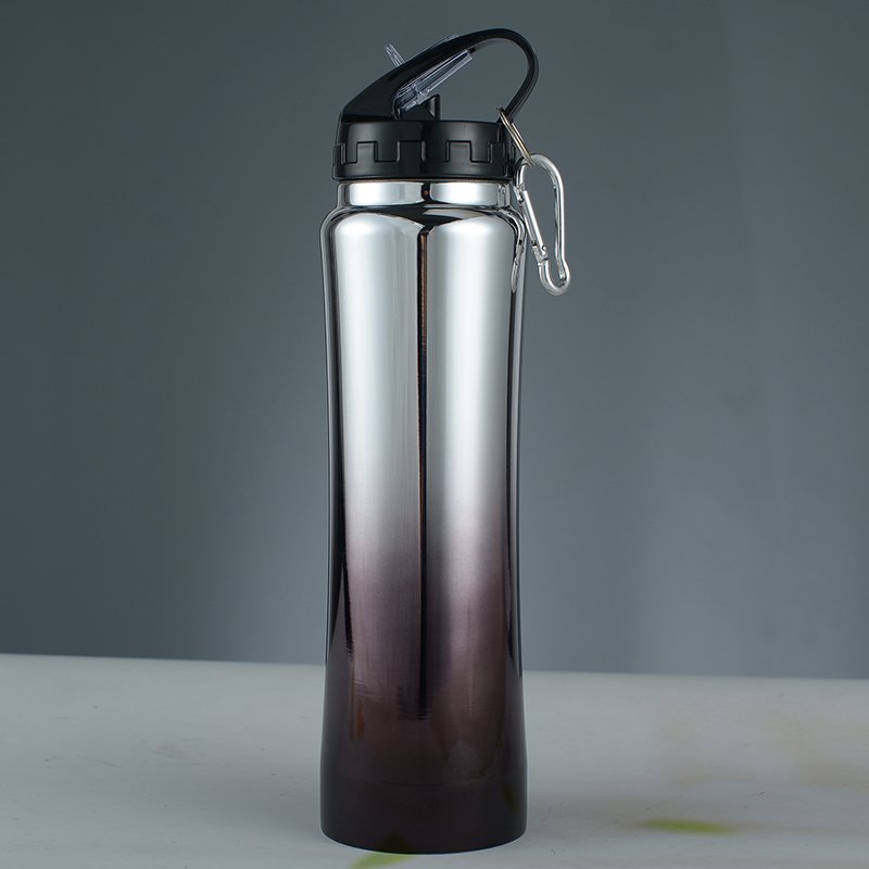 Portable Customized Logo 350ml 550ml 750ml Sports Hiking Water bottle with lid and Straw Stainless Steel Slimming Water Flask