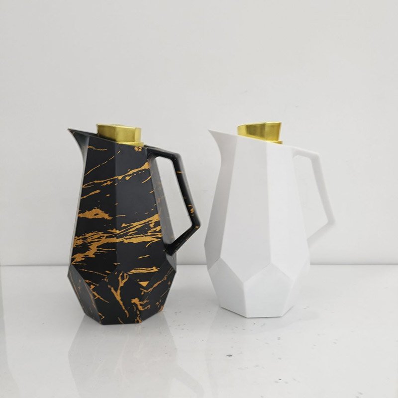 BOYANG Cheaper Vacuum Flask 1L 24 Hour Heat Retention Mocha Pot Glass Interior Thermos Flask With Plastic Housing