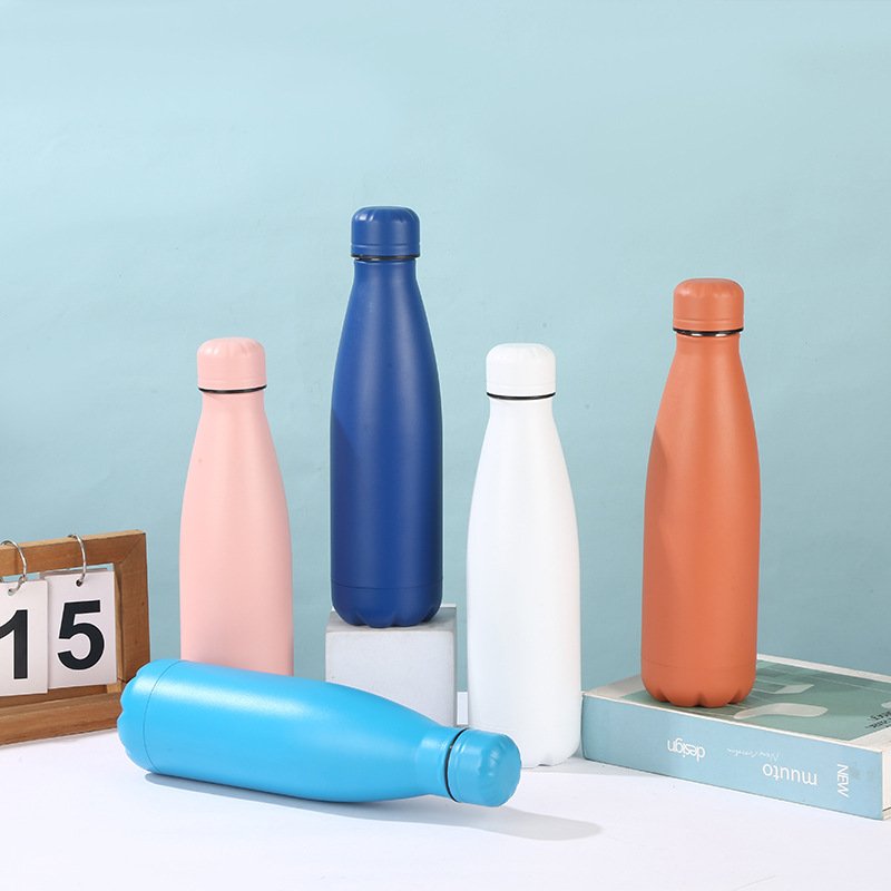 500ml Small Mouth Sport Bottle Double Wall Stainless Steel Flask Vacuum Insulated Cola Shape Water Bottle