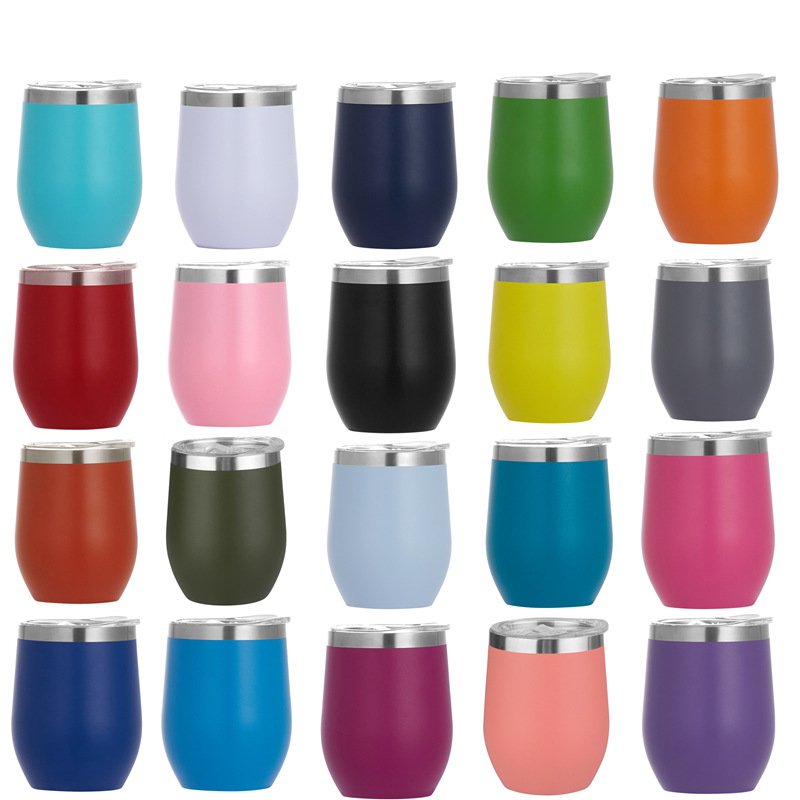 2024 Innovative Products Personalized 12oz Egg Shaped Tumbler With Lid Stainless Steel Vacuum Flask Double Walled Thermos Vasos