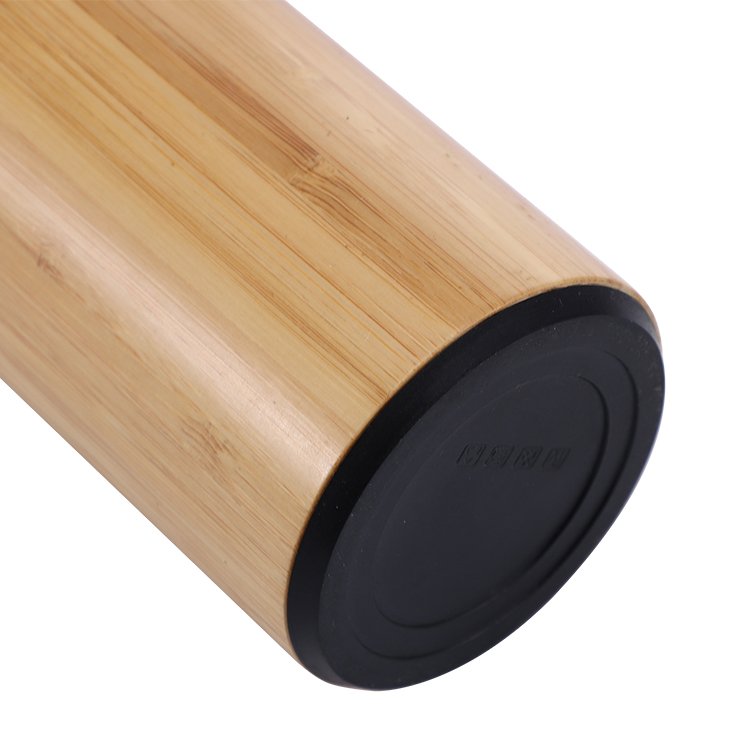 Green environmental protection Creative Bamboo Cup wood grain Stainless Steel water bottle vacuum flasks