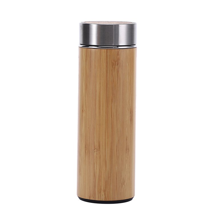 Green environmental protection Creative Bamboo Cup wood grain Stainless Steel water bottle vacuum flasks