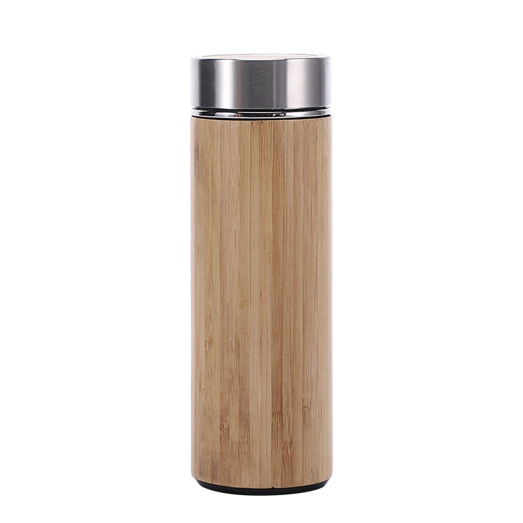 Green environmental protection Creative Bamboo Cup wood grain Stainless Steel water bottle vacuum flasks