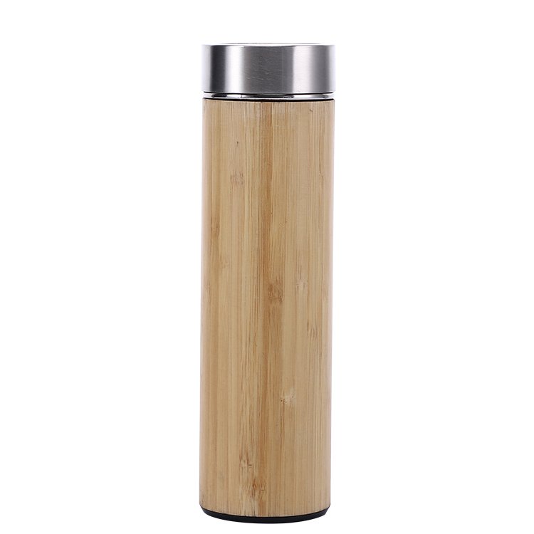 Green environmental protection Creative Bamboo Cup wood grain Stainless Steel water bottle vacuum flasks