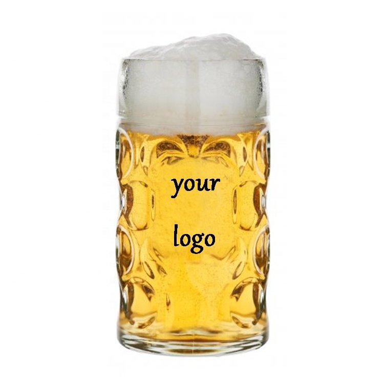 German beer glass plastic beer stein mug custom 1liter beer mug with handle