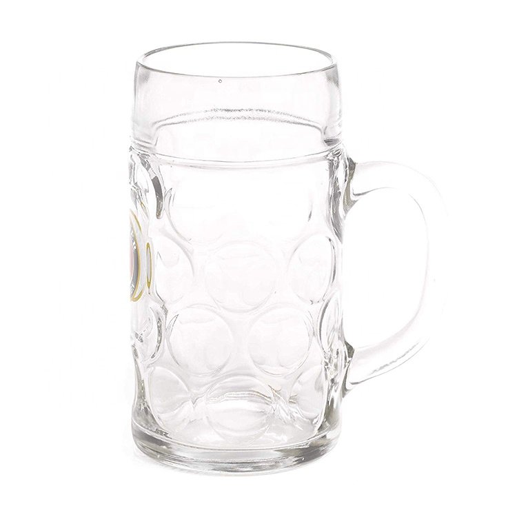 German beer glass plastic beer stein mug custom 1liter beer mug with handle