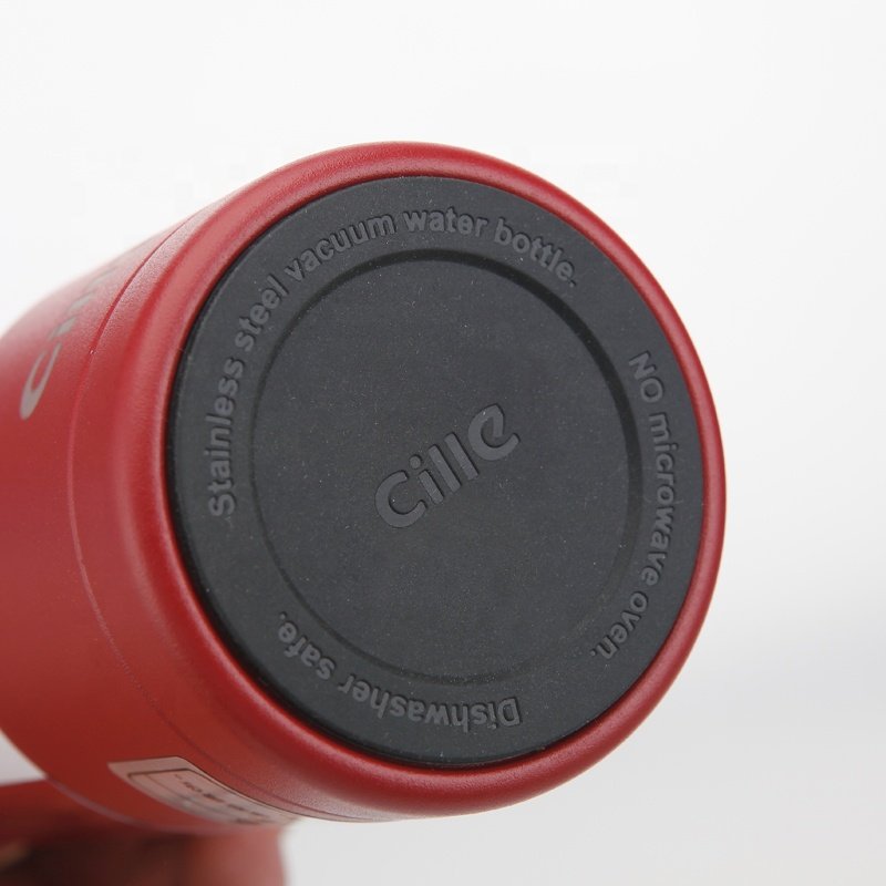 Cille 650 ML Insulated Water Bottle Sports Stainless Steel Double Wall Vacuum Flask Travel Mug with Silicone Handle