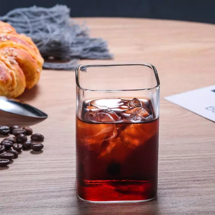 High Quality Coffee Cup Square High Borosilicate Glass 3.3 Glass Cups Coffee Mugs With Customized Logo