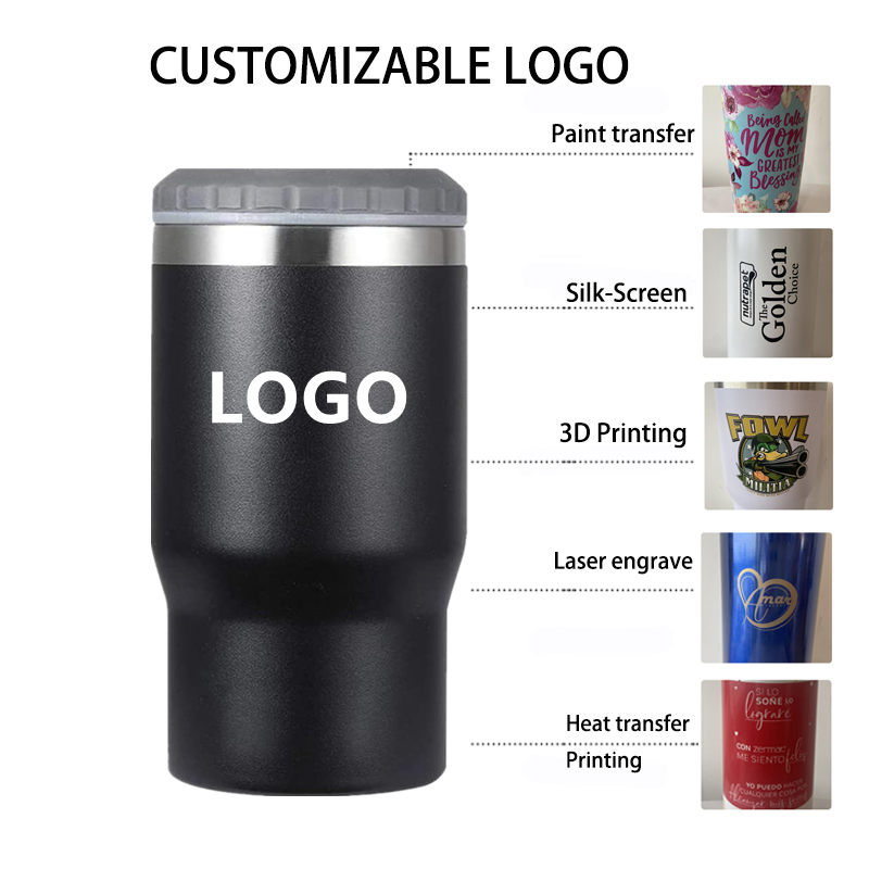 In Stock Can Cooler Double Walled Stainless Steel Tumbler Beer Cooler Mug Keep Cold Long Wholesale 14oz