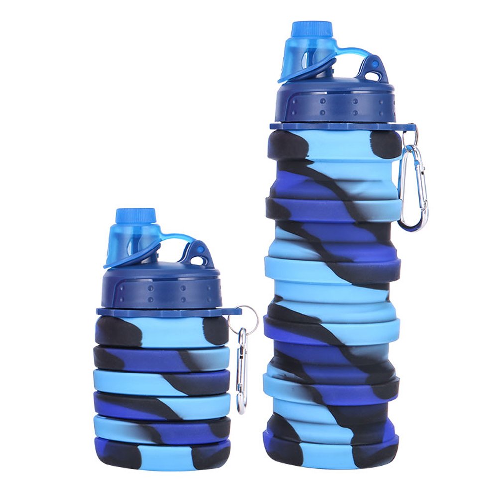Eco-friendly hot selling Silicone Foldable cup Sports Water Bottle Squeeze flexible free products sample with logo