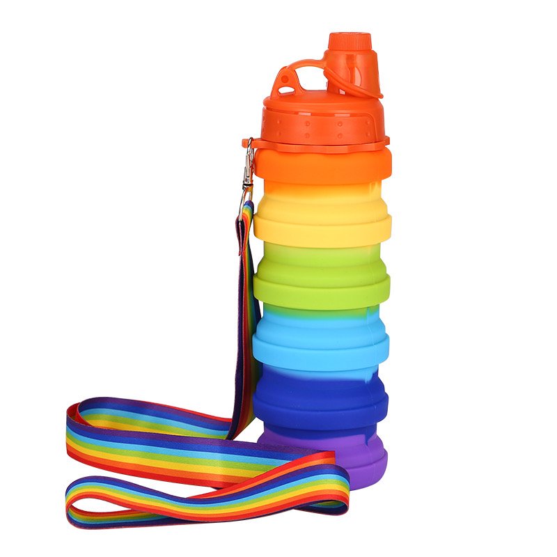 Eco-friendly hot selling Silicone Foldable cup Sports Water Bottle Squeeze flexible free products sample with logo