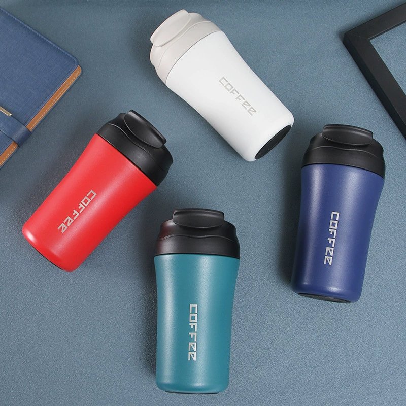 Water Bottles Wholesale 12oz Custom Printed Stainless Steel Vacuum Insulated Coffee Mug Warmer with Dual Drinking Lid