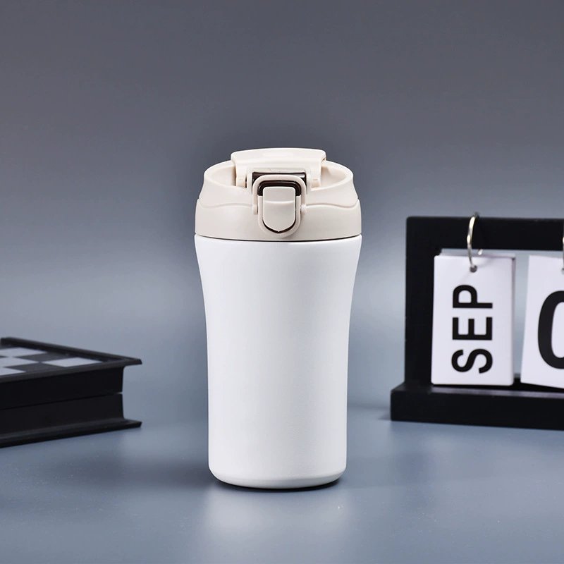 Water Bottles Wholesale 12oz Custom Printed Stainless Steel Vacuum Insulated Coffee Mug Warmer with Dual Drinking Lid