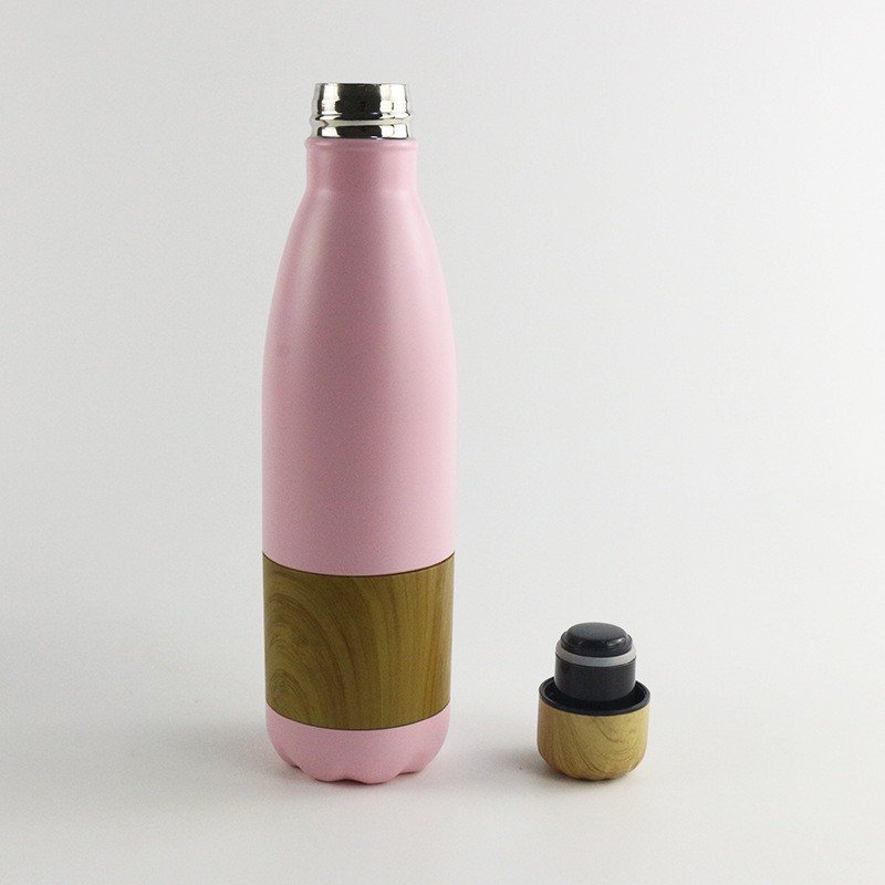 18oz eco-friendly Hot Creative products Double wall Stainless Steel Thermos bottle Bamboo/cork Water Drinking Vacuum Flask