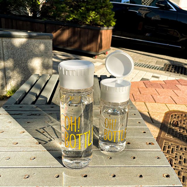 Good Condition with Korea BPA FREE and Easy Going Reusable Tritan Water Bottle with Pill Organizer Lid 12oz 16oz