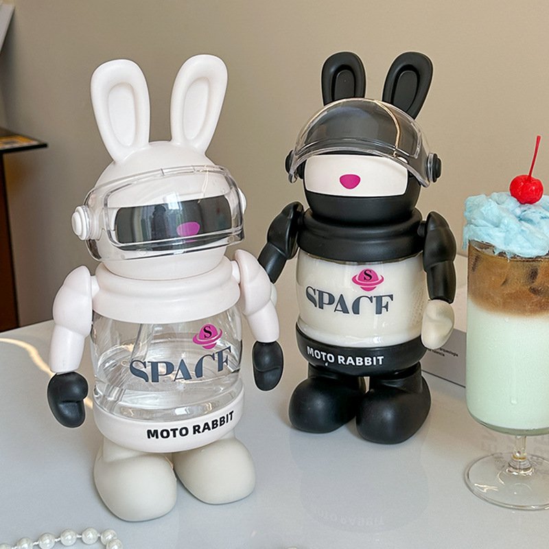 J28 BPA free tritan cartoon space lightning rabbit plastic cup cute fashion trend personalized plastic water bottle mug