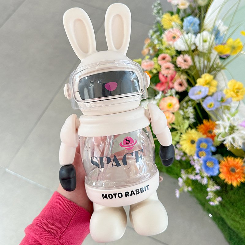 J28 BPA free tritan cartoon space lightning rabbit plastic cup cute fashion trend personalized plastic water bottle mug
