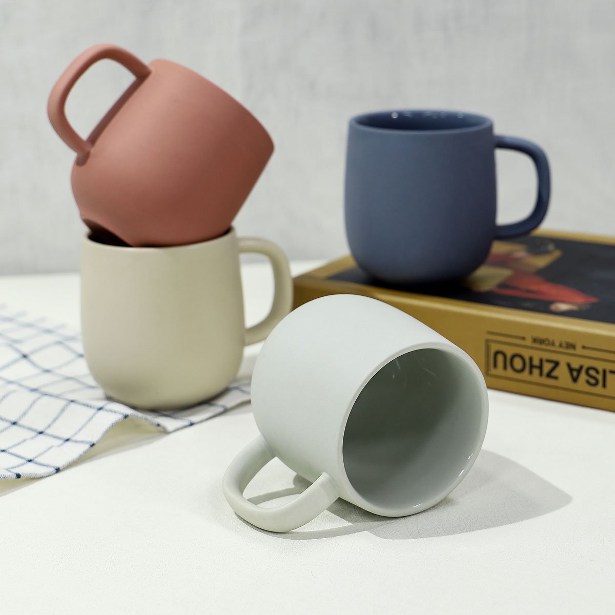 nordic handmade 350ml christmas stoneware cappuccino mug wholesale ceramic coffee mugs for tea