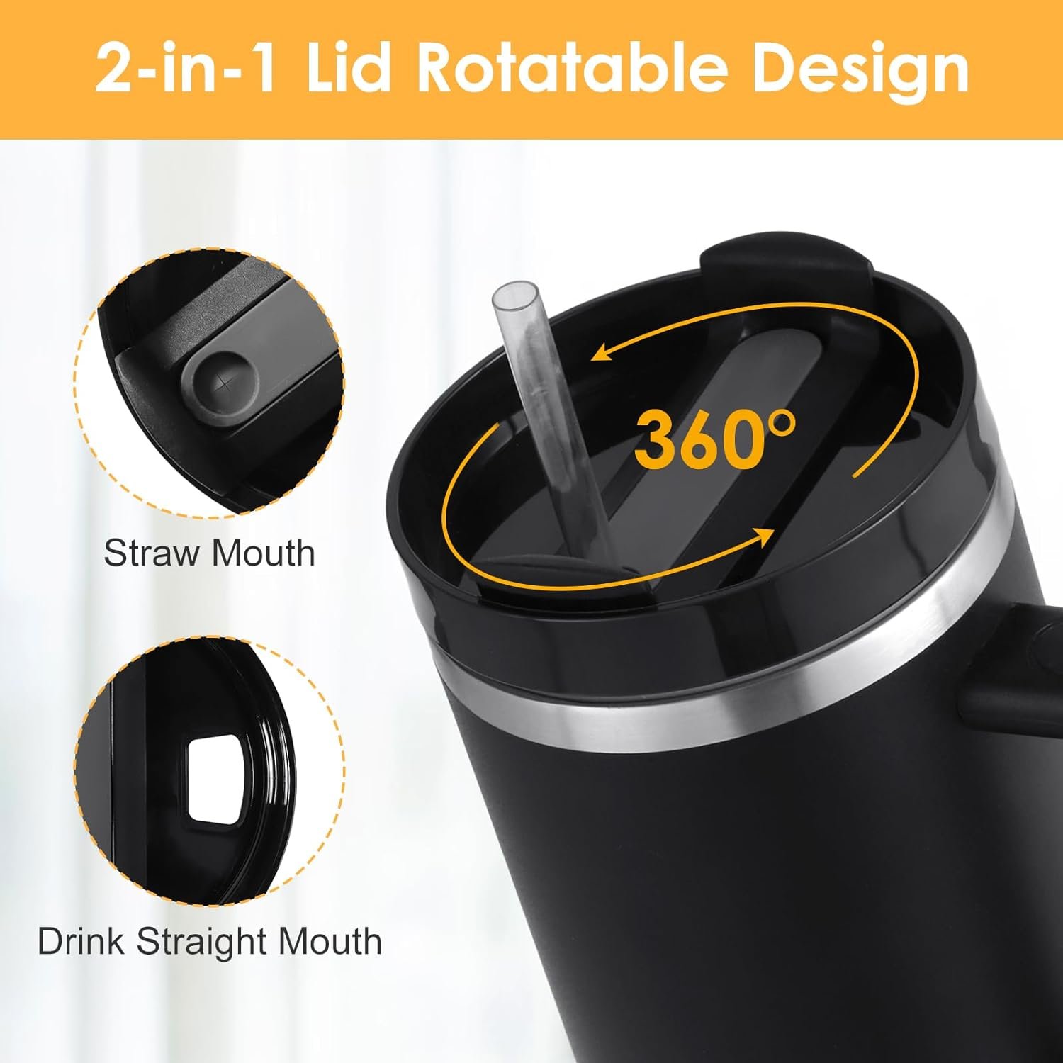Custom Logo Outdoor 30oz 40oz Double Walled Travel Mugs handle Stainless Steel Vacuum Insulated Travel Tumbler with Handle