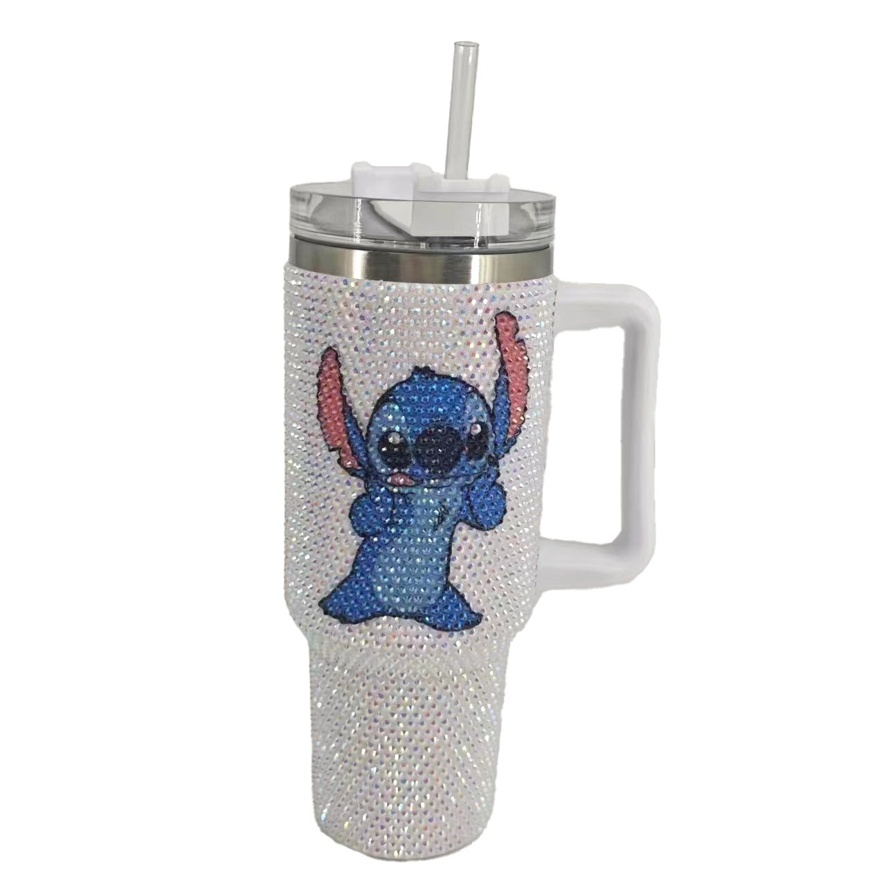 newest custom designer cartoon cute ST stitch 40oz vaccum Rhinestone insulated cups flowstate stainless steel water bottle