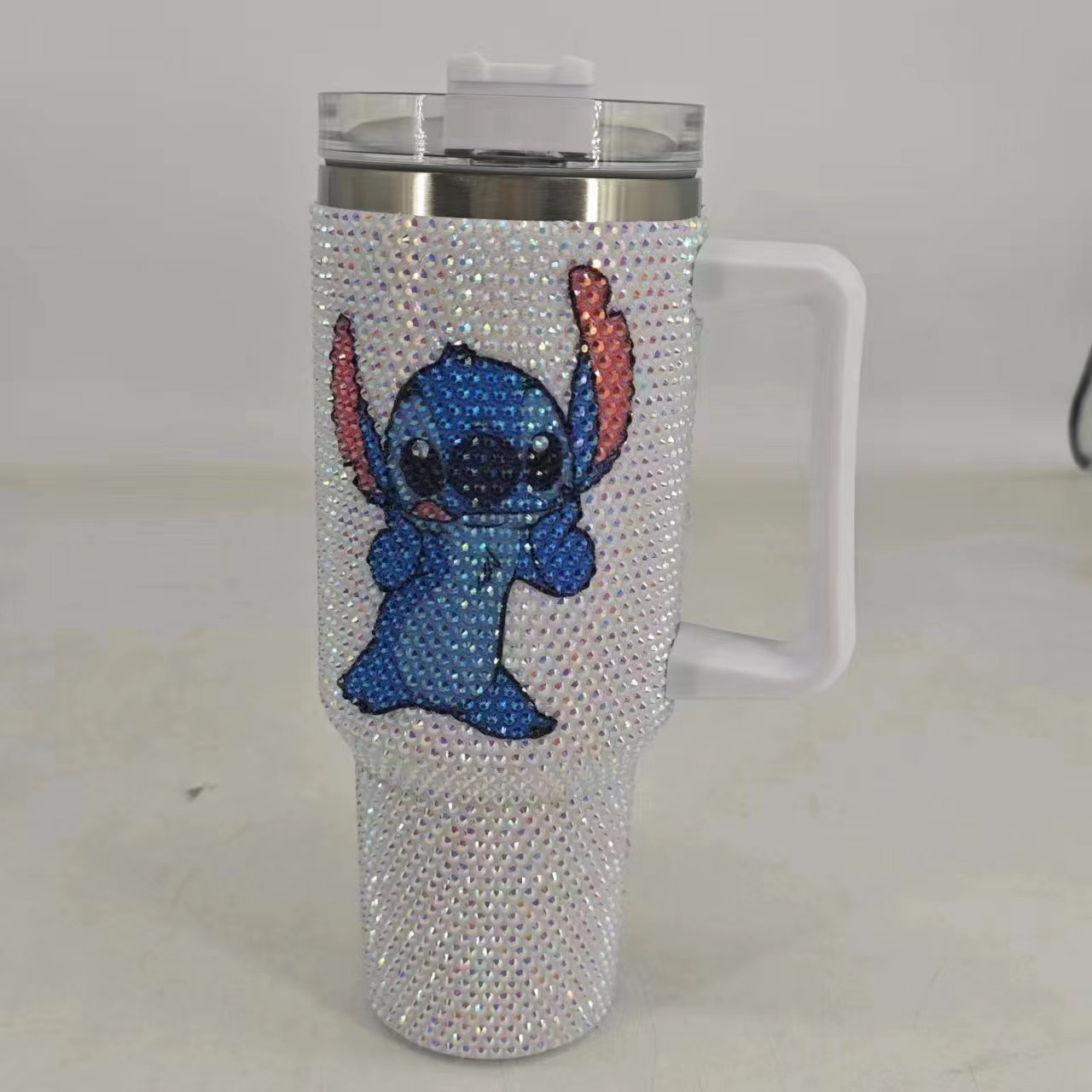 newest custom designer cartoon cute ST stitch 40oz vaccum Rhinestone insulated cups flowstate stainless steel water bottle