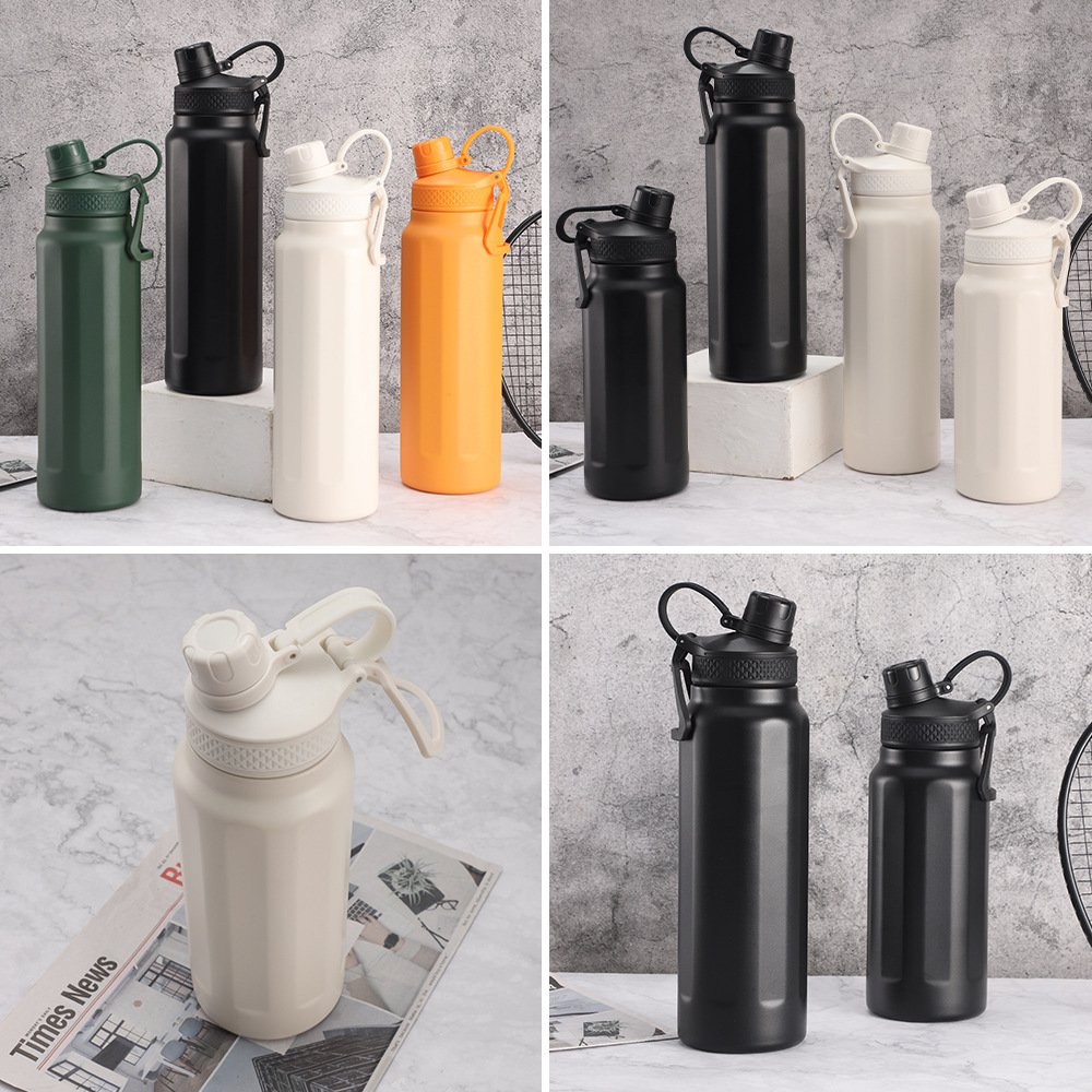 500ml/17oz Insulated Stainless Steel Water Bottle with Straw and Spout Lid Leak Proof Vacuum Flask