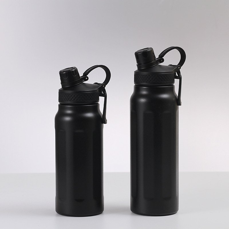 500ml/17oz Insulated Stainless Steel Water Bottle with Straw and Spout Lid Leak Proof Vacuum Flask