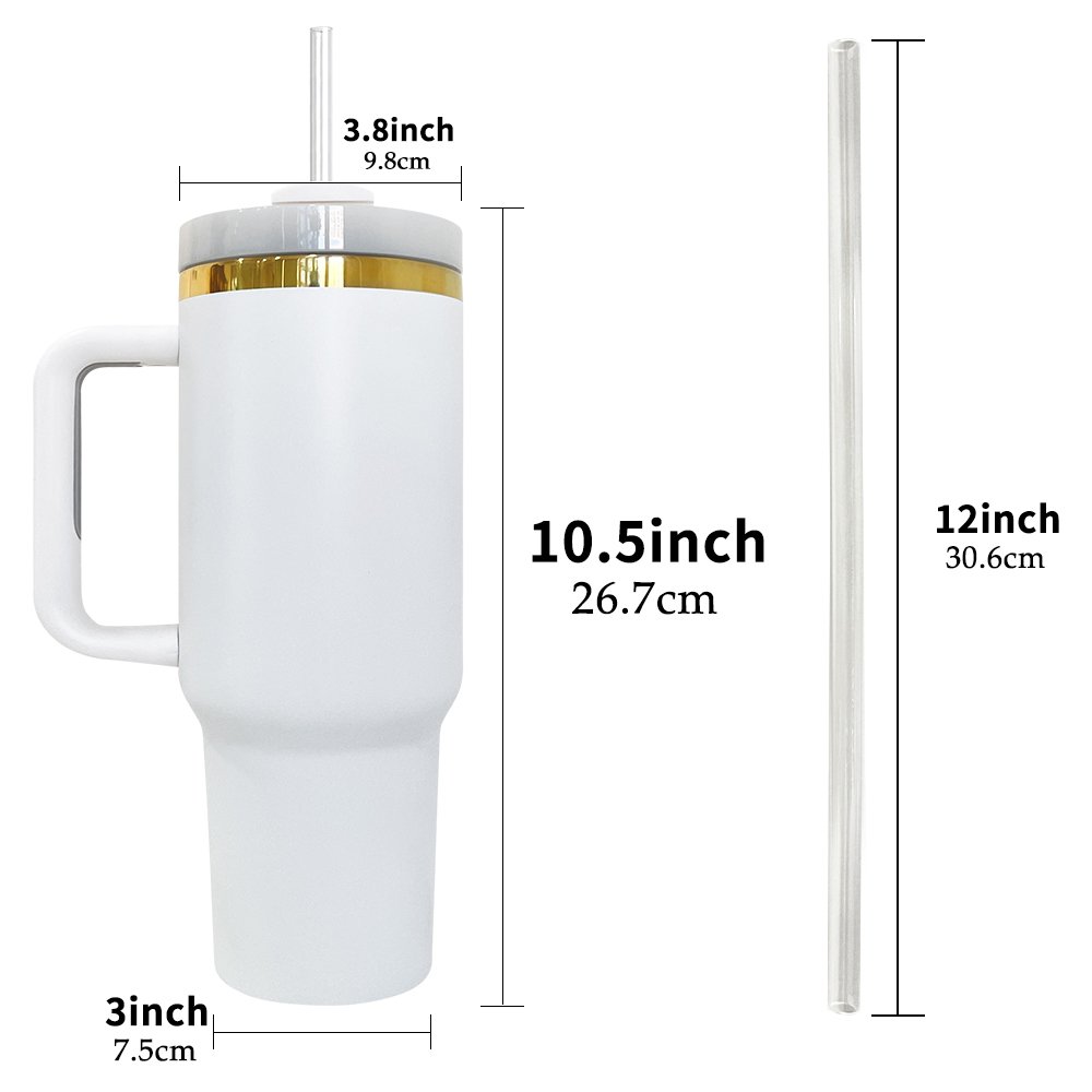 USA RTS 40oz large capacity mirror gold mix color tumbler outdoor travel coffee mug with removable handle for holographic laser