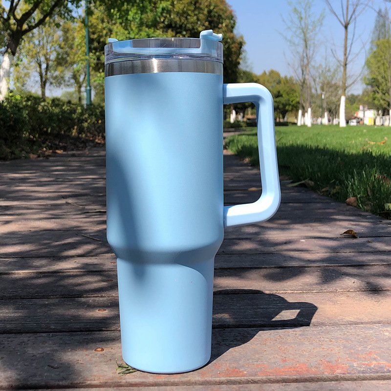 Travel tumbler 40oz vaccum flask double walled thermal stainless steel tumbler with handle,water bottle for school