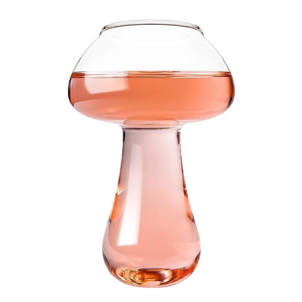 Glass mushroom wine glass cocktail cup Creative ktv bar exclusive net red juice drink cup Japanese mushroom creative beer mug
