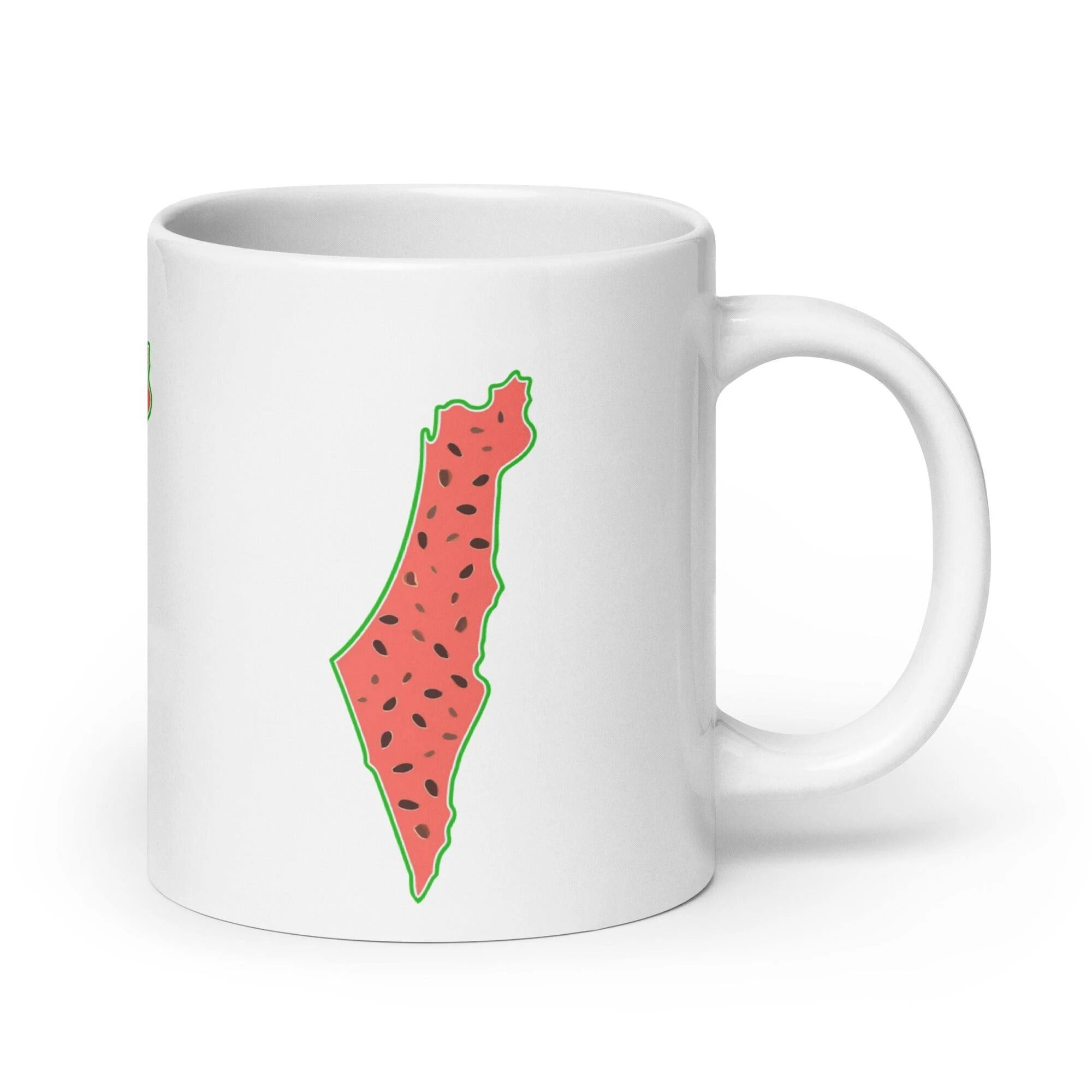 Custom Sublimation Printing Unique Design 330ML Free Palestine Flag Map Mugs Ceramic Coffee Travel Mug