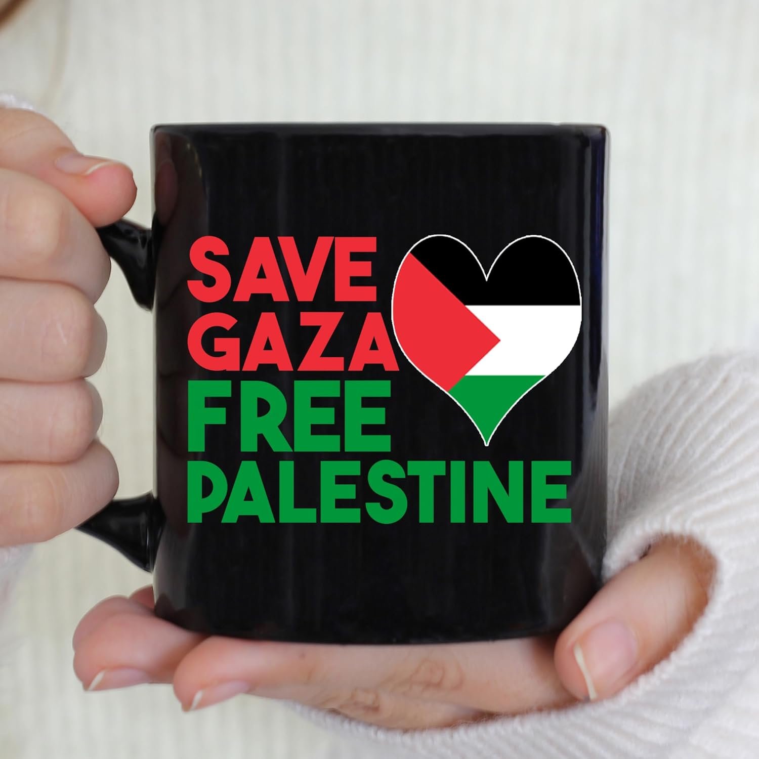 Custom Sublimation Printing Unique Design 330ML Free Palestine Flag Map Mugs Ceramic Coffee Travel Mug
