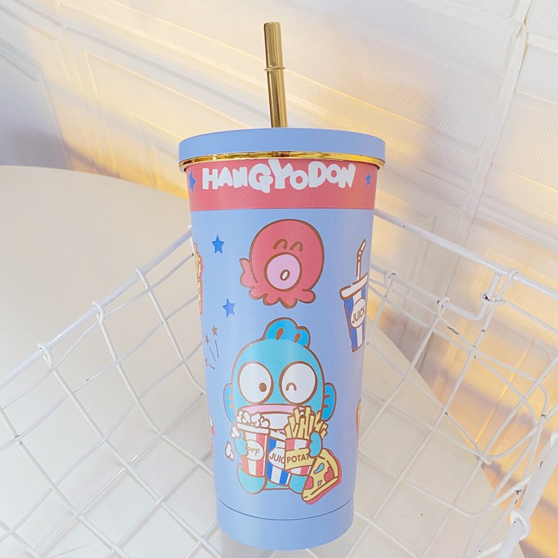 Ruunjoy 500ml Sanrioed Water Cups Classic Custom Water Bottle Tumbler Cartoon Pattern Kulomi Melody Sanrioed Summer Water Cup