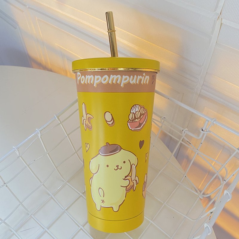 Ruunjoy 500ml Sanrioed Water Cups Classic Custom Water Bottle Tumbler Cartoon Pattern Kulomi Melody Sanrioed Summer Water Cup